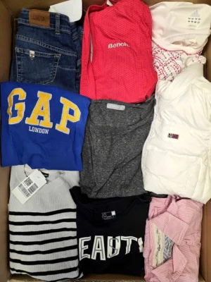 The photo shows a package with clothing in the category U.