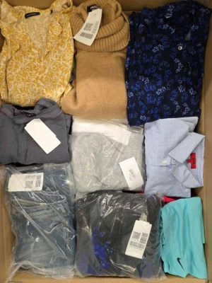 The photo shows a package with clothing in the category U.
