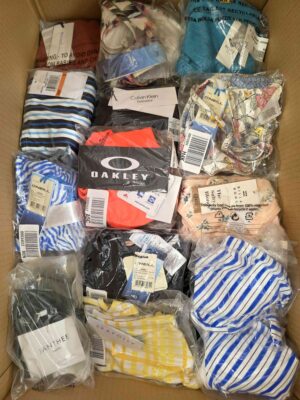 The photo shows a package with clothing in the category ABW.