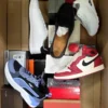 The photo shows a package with footwear in the category BS.
