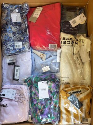The photo shows a package with clothing in the category AR.