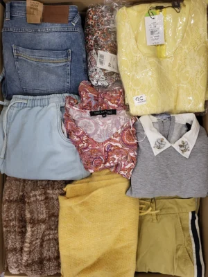 The photo shows a package with clothing in the category TSC.