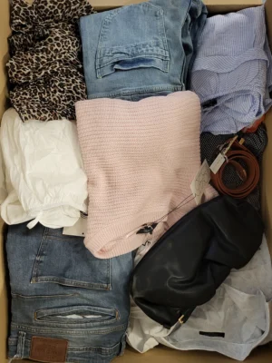 The photo shows a package with clothing in the category TSC.