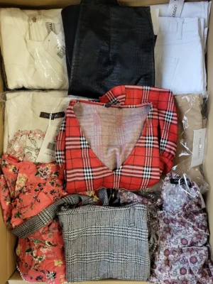 The photo shows a package with clothing in the category TSC.