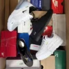 The photo shows a package with footwear in the category CS.