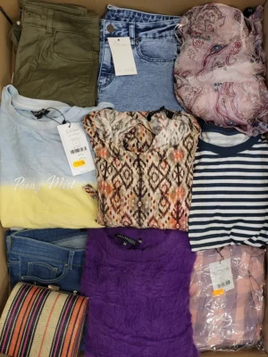 The photo shows a package with clothing in the category TSC.