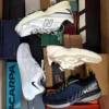 The photo shows a package with footwear in the category CS.