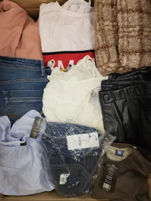 The photo shows a package with clothing in the category TSC.