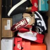 The photo shows a package with footwear in the category CS.