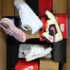 The photo shows a package with footwear in the category CS.
