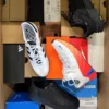 The photo shows a package with footwear in the category CS.