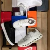 The photo shows a package with footwear in the category CS.