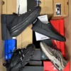 The photo shows a package with footwear in the category CS.