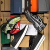 The photo shows a package with footwear in the category CS.