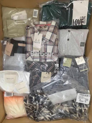 The photo shows a package with clothing in the category AP.