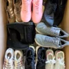 The photo shows a package with footwear in the category CSU.