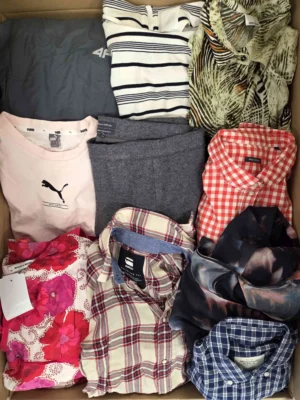 The photo shows a package with clothing in the category U.