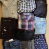 The photo shows a package with clothing in the category U.