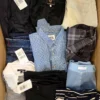 The photo shows a package with clothing in the category U.