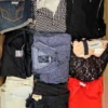 The photo shows a package with clothing in the category U.