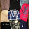 The photo shows a package with clothing in the category U.