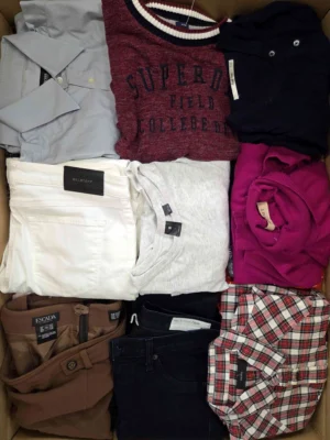 The photo shows a package with clothing in the category U.