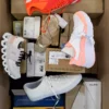 The photo shows a package with footwear in the category BS.