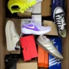 The photo shows a package with footwear in the category BS.