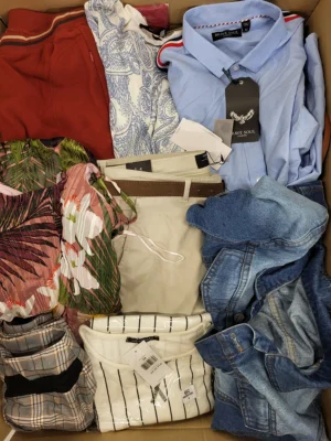 The photo shows a package with clothing in the category TSC.