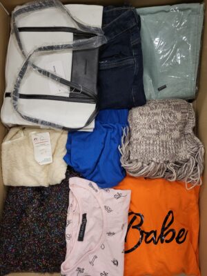 The photo shows a package with clothing in the category TSC.