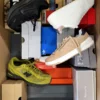 The photo shows a package with footwear in the category CS.