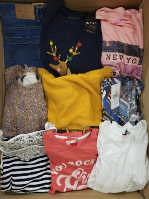 The photo shows a package with clothing in the category TSC.