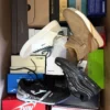 The photo shows a package with footwear in the category CS.