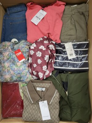 The photo shows a package with clothing in the category TSC.