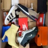 The photo shows a package with footwear in the category CS.