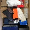 The photo shows a package with footwear in the category CS.