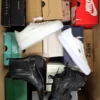 The photo shows a package with footwear in the category CS.
