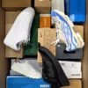 The photo shows a package with footwear in the category CS.