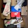 The photo shows a package with footwear in the category CS.