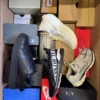 The photo shows a package with footwear in the category CS.