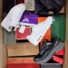 The photo shows a package with footwear in the category CS.