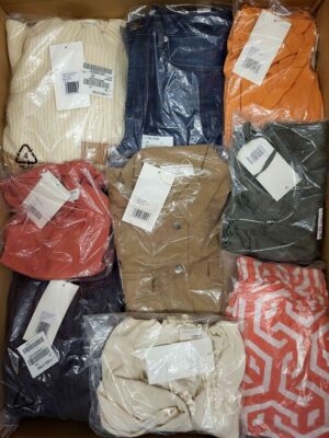 The photo shows a package with clothing in the category YA.