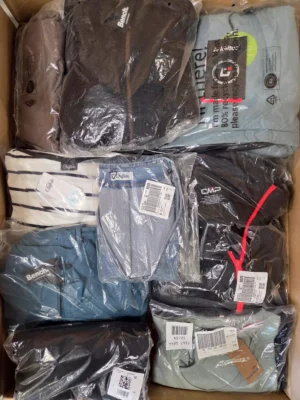 The photo shows a package with clothing in the category B.