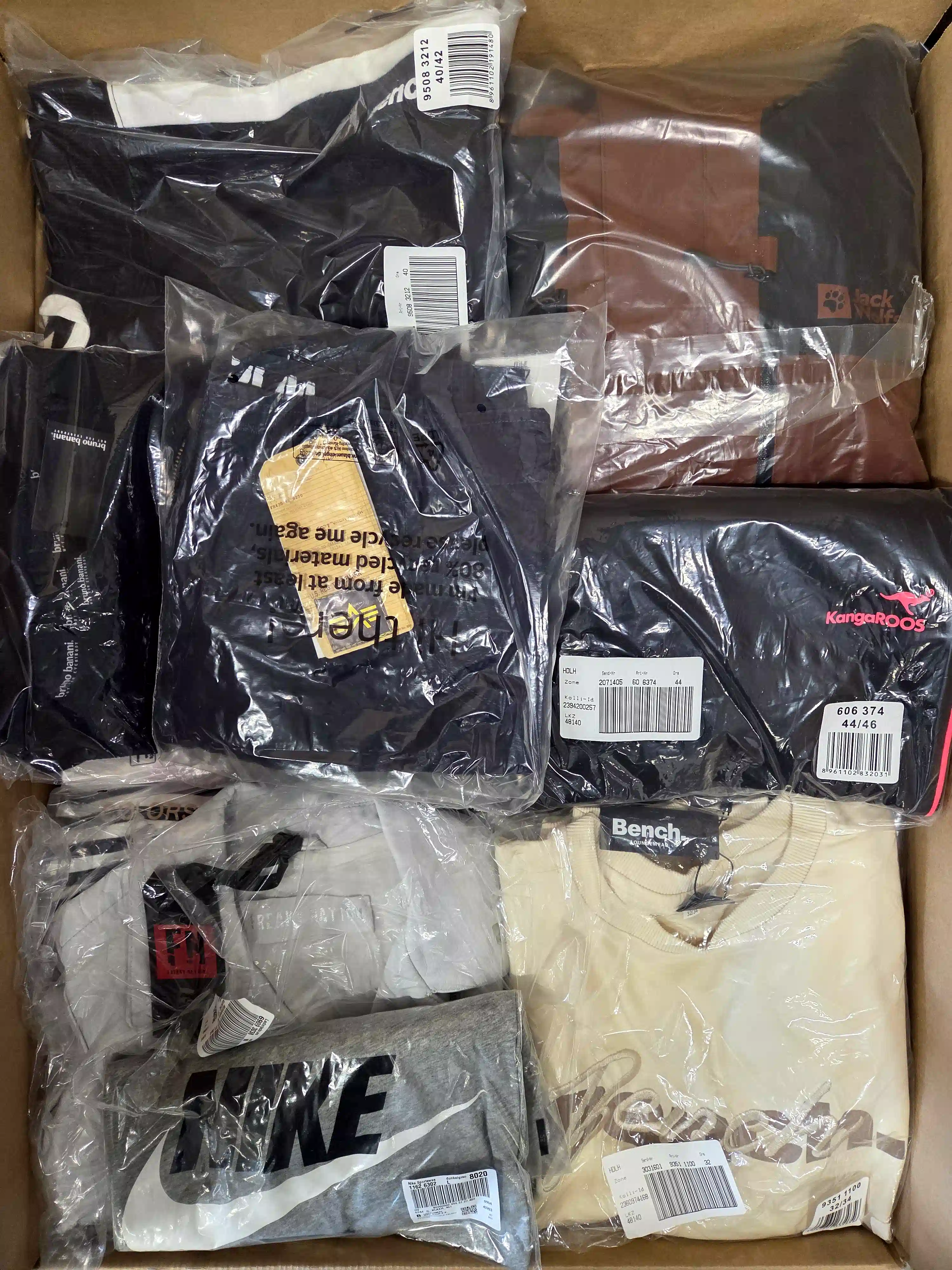 BY108 3 The photo shows a package with clothing in the category B.