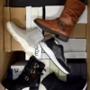 The photo shows a package with footwear in the category AS.