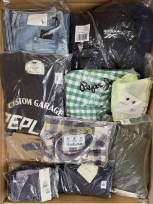 The photo shows a package with clothing in the category B.