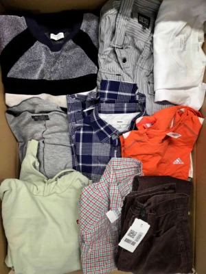 The photo shows a package with clothing in the category U.
