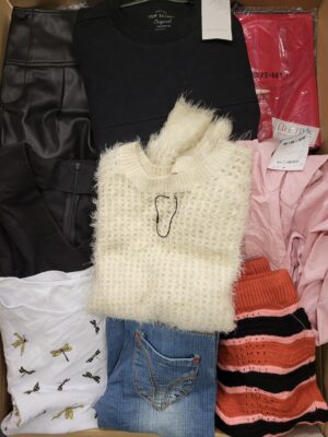 The photo shows a package with clothing in the category TSC.