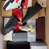 The photo shows a package with footwear in the category CS.