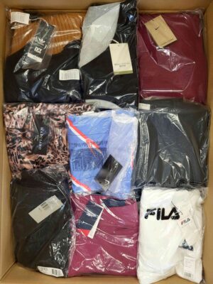 The photo shows a package with clothing in the category AW.